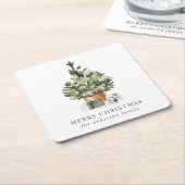 Elegant Waterverf kerstboom Kartonnen Onderzetters (Schuin)