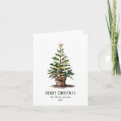 Elegant Waterverf kerstboom, niet-foto Feestdagen Kaart (Voorkant)