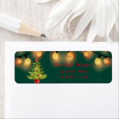 Elegant Waterverf kerstboom, String Lights Etiket (Insitu)