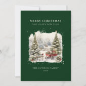 Elegant Waterverf Kerstboombos Feestdagenkaart (Voorkant)