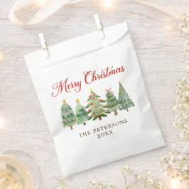 Elegant Waterverf kerstboomfeest Bedankzakje