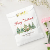 Elegant Waterverf kerstboomfeest Bedankzakje (Gezegeld)