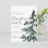 Elegant Waterverf kerstboomfeest Kaart (Staand voorkant)