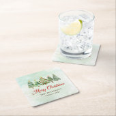 Elegant Waterverf kerstboomfeest Kartonnen Onderzetters (Insitu)