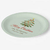 Elegant Waterverf kerstboomfeest Papieren Bordje (Gekanteld)