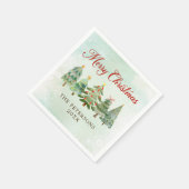 Elegant Waterverf kerstboomfeest Servet (Hoek)