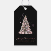 Elegant Waterverf kerstboomvakantie Cadeaulabel (Voorkant)