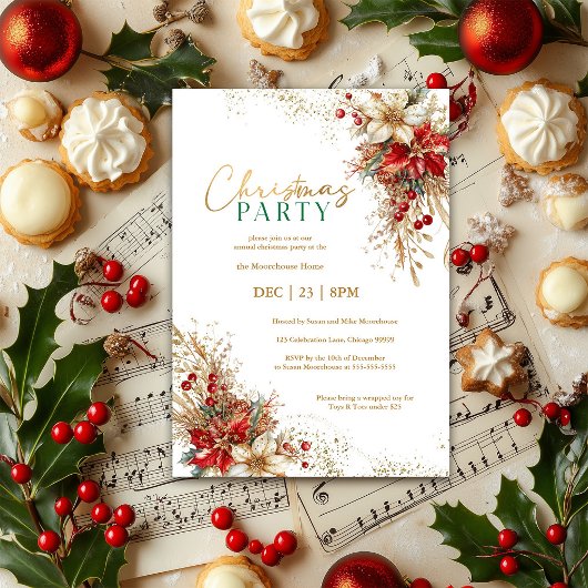 Elegant Waterverf kerstfeest Kaart