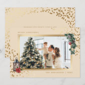 Elegant Waterverf - kerstkaarten voor foto's Feestdagenkaart (Voorkant / Achterkant)