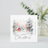 Elegant Waterverf kerstlandschap Feestdagenkaart (Staand voorkant)