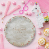 Elegant Waterverf Kerstmis Aangepast Jaar Papieren Bordje (Feest)