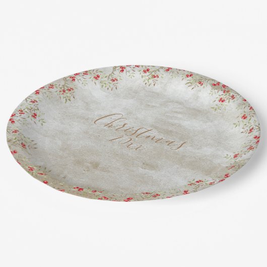 Elegant Waterverf Kerstmis Aangepast Jaar Papieren Bordje (Gekanteld)