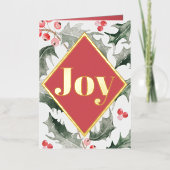 Elegant Waterverf Kerstmis Folie Feestdagenkaart (Voorkant)