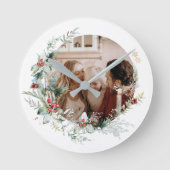 Elegant waterverf kerstmis foto Ronde Cl Ronde Klok (Voorkant)