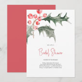 Elegant Waterverf Kerstmis Holly Vrijgezellenfeest Kaart (Voorkant / Achterkant)