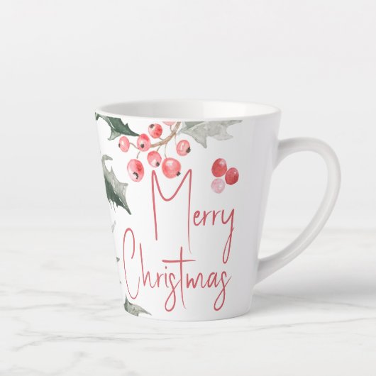 Elegant Waterverf Kerstmis Latte Mok (Rechts)