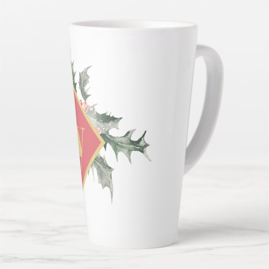 Elegant Waterverf Kerstmis Latte Mok (Rechterhoek)