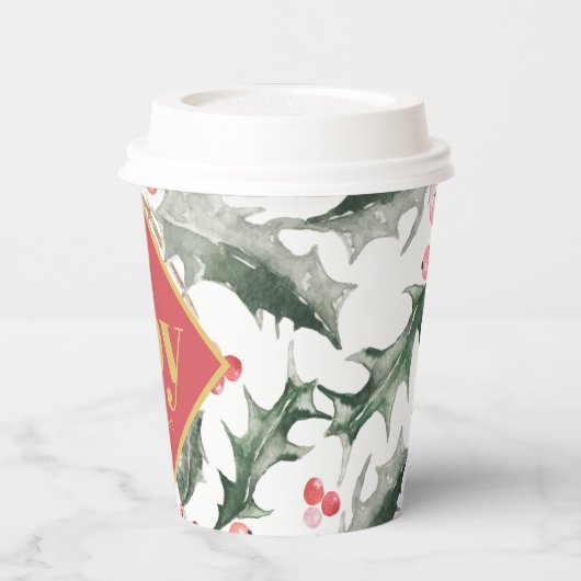 Elegant Waterverf Kerstmis Papieren Bekers (Links)