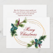 Elegant Waterverf Kerstmis Pine Cone Greeting Feestdagenkaart (Voorkant / Achterkant)