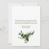 Elegant Waterverf Kerstmis Pine Cone Greeting Feestdagenkaart (Achterkant)