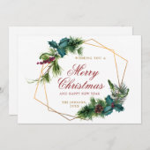 Elegant Waterverf Kerstmis Pine Cone Greeting Feestdagenkaart (Voorkant / Achterkant)