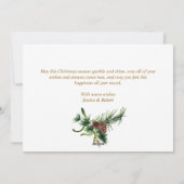 Elegant Waterverf Kerstmis Pine Cone Greeting Feestdagenkaart (Achterkant)