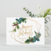 Elegant Waterverf Kerstmis Pine Cone Greeting Feestdagenkaart (Staand voorkant)