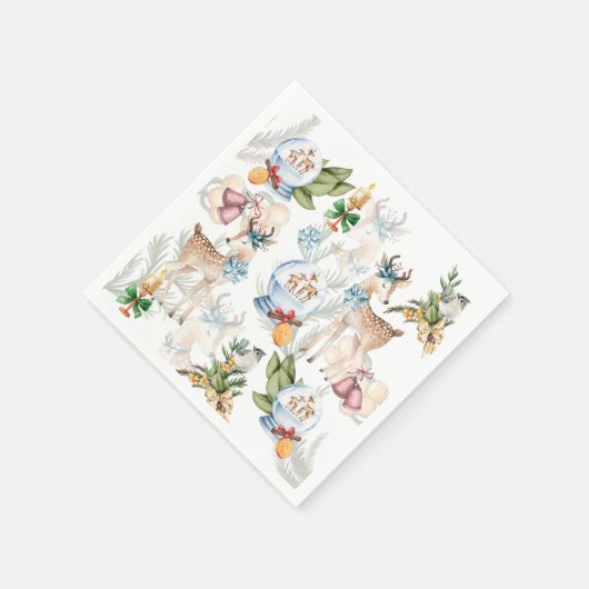 Elegant Waterverf Kerstmis Servet (Hoek)