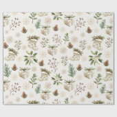 Elegant Waterverf kerstvakantie patroon Cadeaupapier (Vlak)