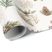 Elegant Waterverf kerstvakantie patroon Cadeaupapier (Rol Hoek)