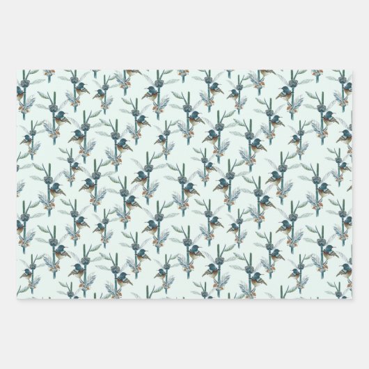 Elegant Waterverf kolibrie botanisch patroon Inpakpapier Vel (Voorkant 3)