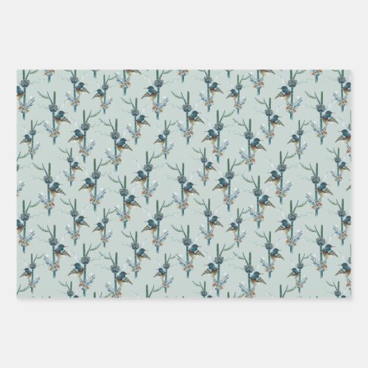 Elegant Waterverf kolibrie botanisch patroon Inpakpapier Vel (Voorkant 2)