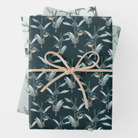 Elegant Waterverf kolibrie botanisch patroon Inpakpapier Vel (In situ)