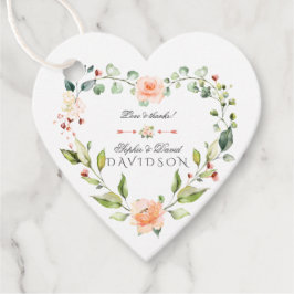 Elegant Waterverf Koral Flowers Wreatding Wedding Bedankjes Labels