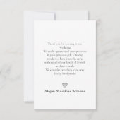 Elegant Waterverf laat aangepaste bruiloft foto ac Bedankkaart (Achterkant)