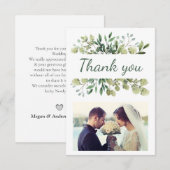 Elegant Waterverf laat aangepaste bruiloft foto ac Bedankkaart (Voorkant / Achterkant)