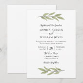 Elegant Waterverf laat mooie bruiloft over Kaart (Voorkant / Achterkant)