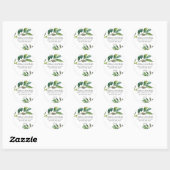 Elegant Waterverf laat retouradres bruiloft verlat Ronde Sticker (Vel)