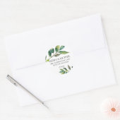Elegant Waterverf laat retouradres bruiloft verlat Ronde Sticker (Envelop)