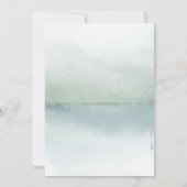 Elegant Waterverf Lake and Trees Wedding Invitati Kaart (Achterkant)