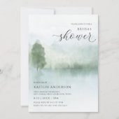 Elegant Waterverf Lake en Trees Vrijgezellenfeest Kaart (Voorkant)