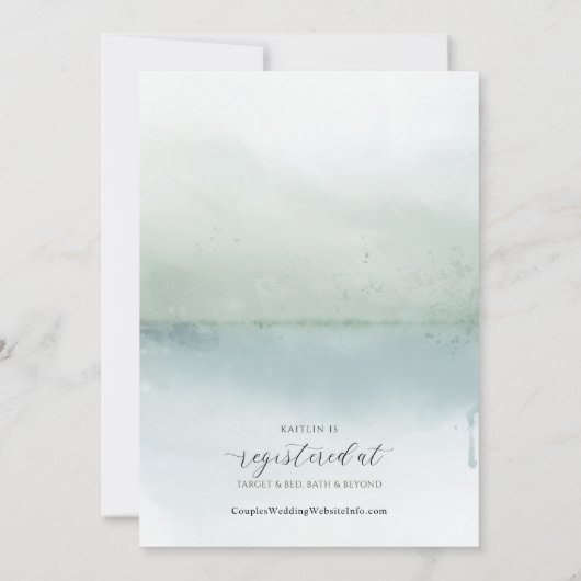 Elegant Waterverf Lake en Trees Vrijgezellenfeest Kaart (Achterkant)