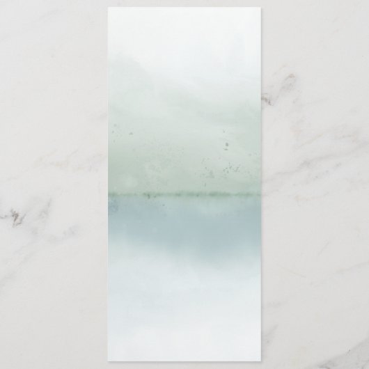 Elegant Waterverf Lake & Trees Wedding Menu (Achterkant)