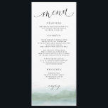 Elegant Waterverf Lake & Trees Wedding Menu<br><div class="desc">Elegant Abstract Lake & Trees Waterverf Wedding Menu: deze waterverf schilderde menukaart bevat abstracte bomen rond een meer. Het heeft zachte tinten van groene en blauwe tinten. Ideaal voor een keside- of bestemmingsbruiloft.</div>
