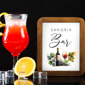 Elegant Waterverf Land Sangria Bar Teken Poster