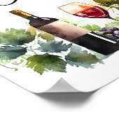 Elegant Waterverf Land Sangria Bar Teken Poster (Hoek)