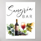 Elegant Waterverf Land Sangria Bar Teken Poster (Voorkant)