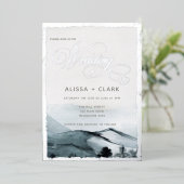 Elegant Waterverf Landscape Adventure Wedding Folie Uitnodiging (Staand Voorkant)