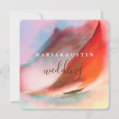 Elegant Waterverf Landschap Rode Bourgogne Weddens Kaart (Voorkant)