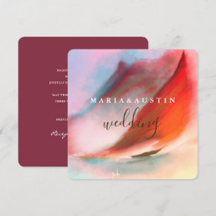 Elegant Waterverf Landschap Rode Bourgogne Weddens Kaart